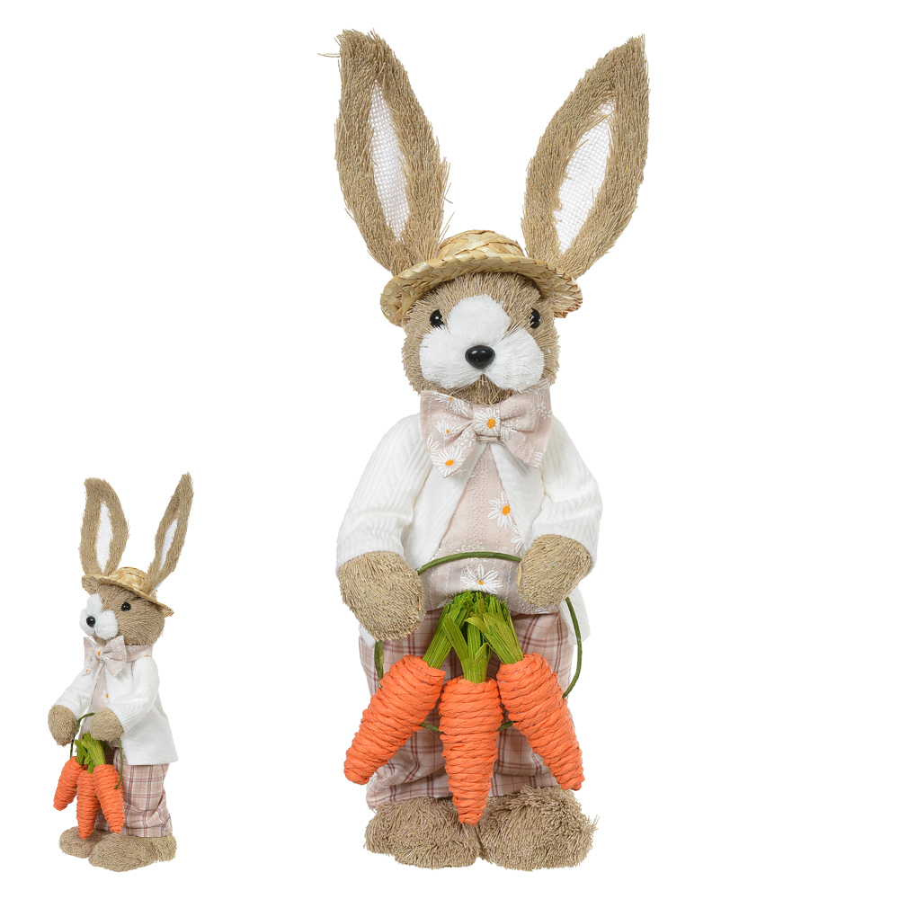 BONECO COELHO PALHA (BEGE) 40cm