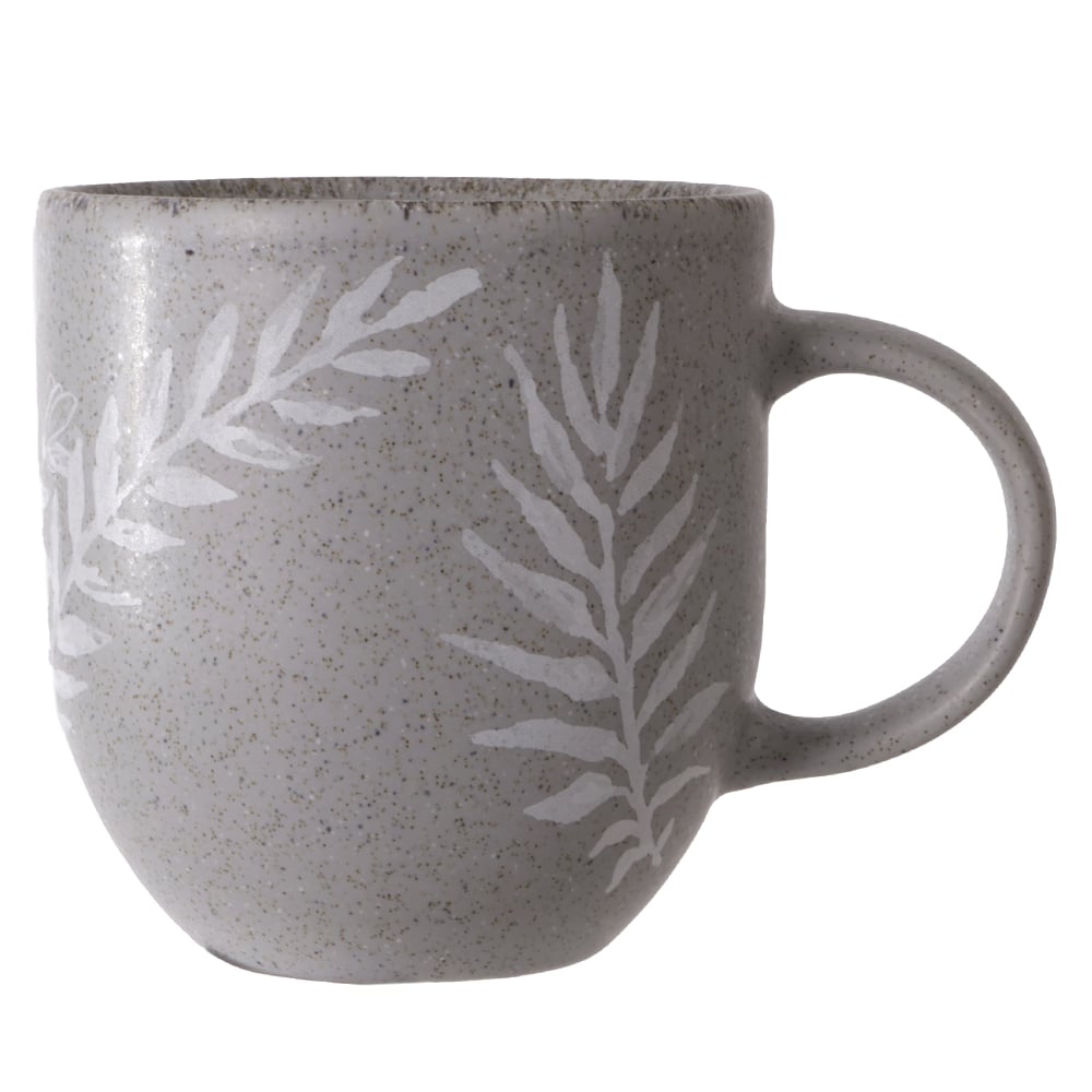 CANECA CERAMICA 400ml 9,7X13,2cm ANASTASIA (CINZA DECORADO)