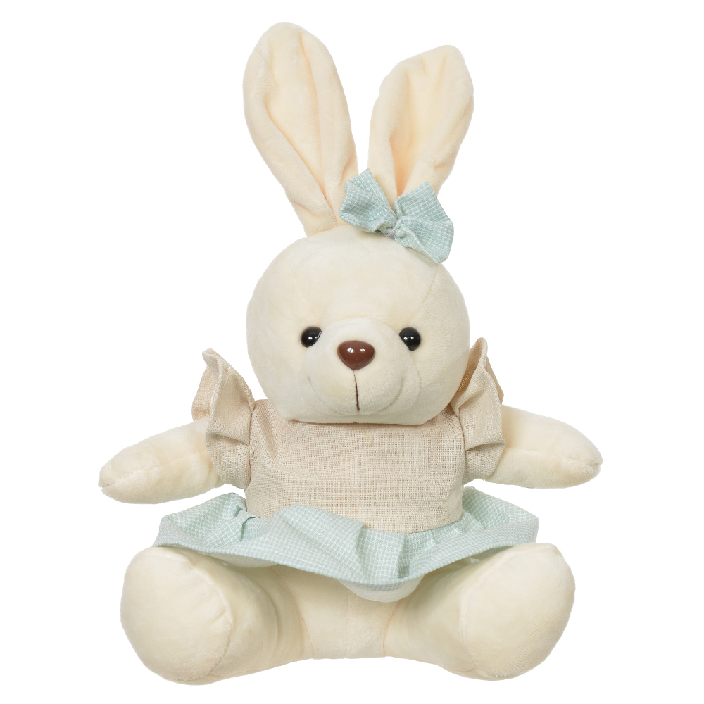 BONECA COELHA PELUCIA (AZUL BEGE) 20cm