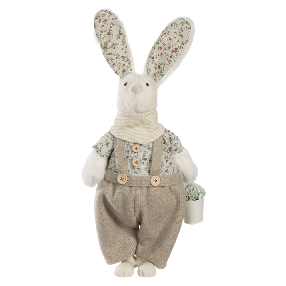 BONECO DECORATIVO COELHO RUSTICO (VERDE) 50X25X16cm