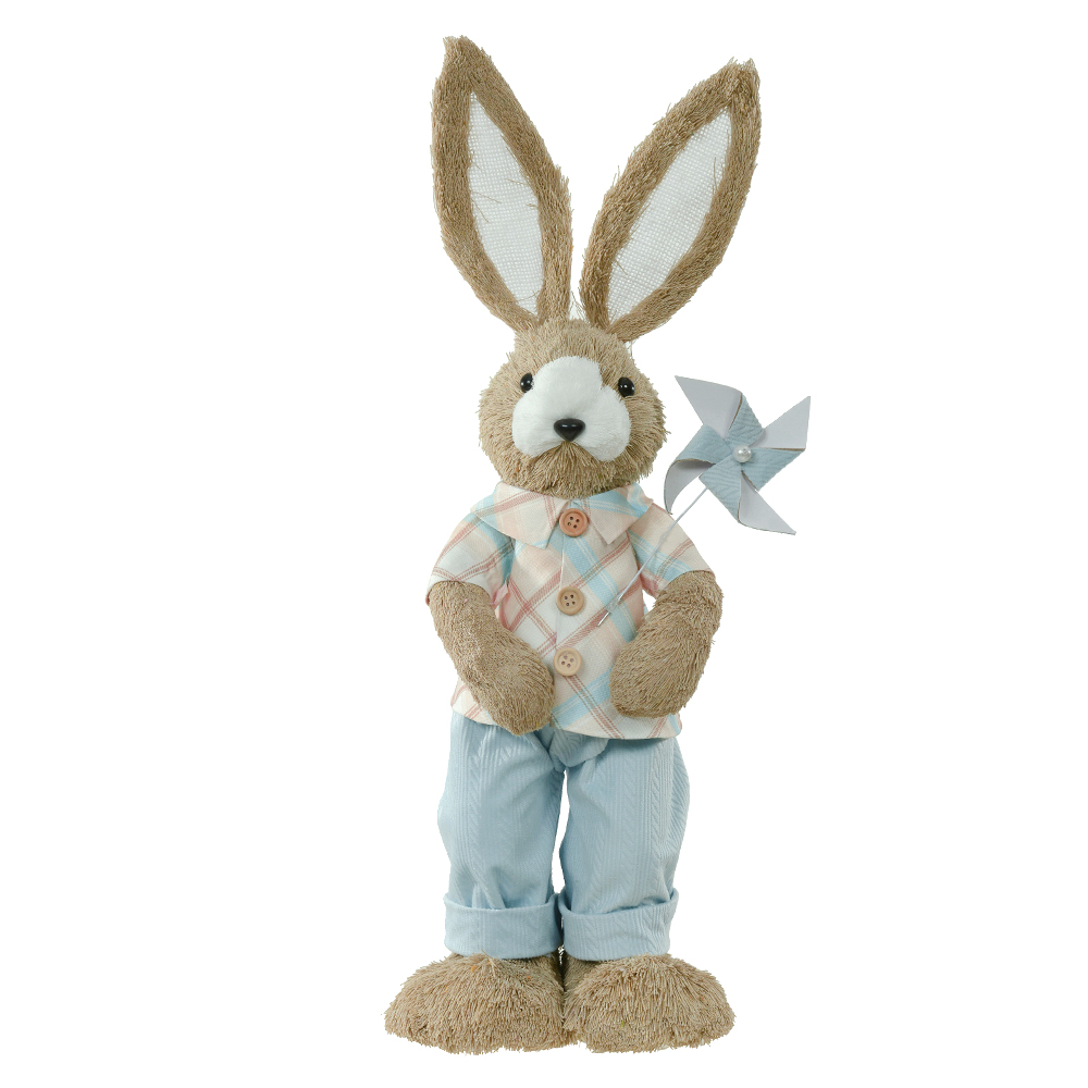 BONECO COELHO SISAL (AZUL BEGE) 51cm