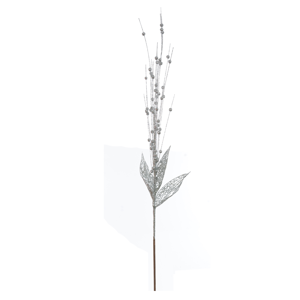C.BOLINHAS NATAL C/GLITTER (PRATA) 65cm