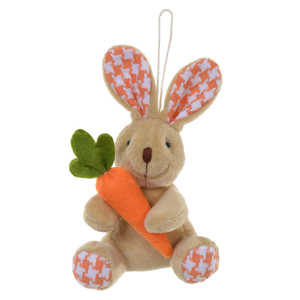 COELHO PELUCIA PENDURAR (BEGE LARANJA) 15cm