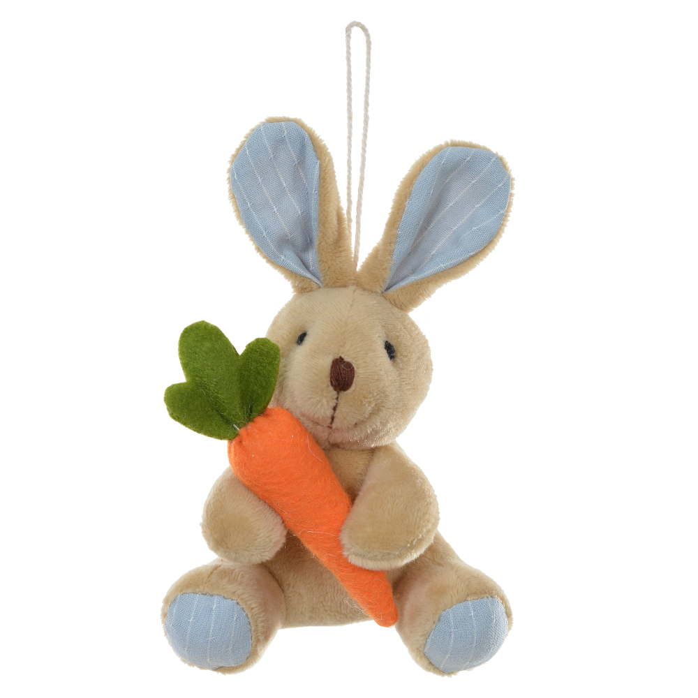 COELHO PELUCIA PENDURAR (BEGE AZUL) 15cm