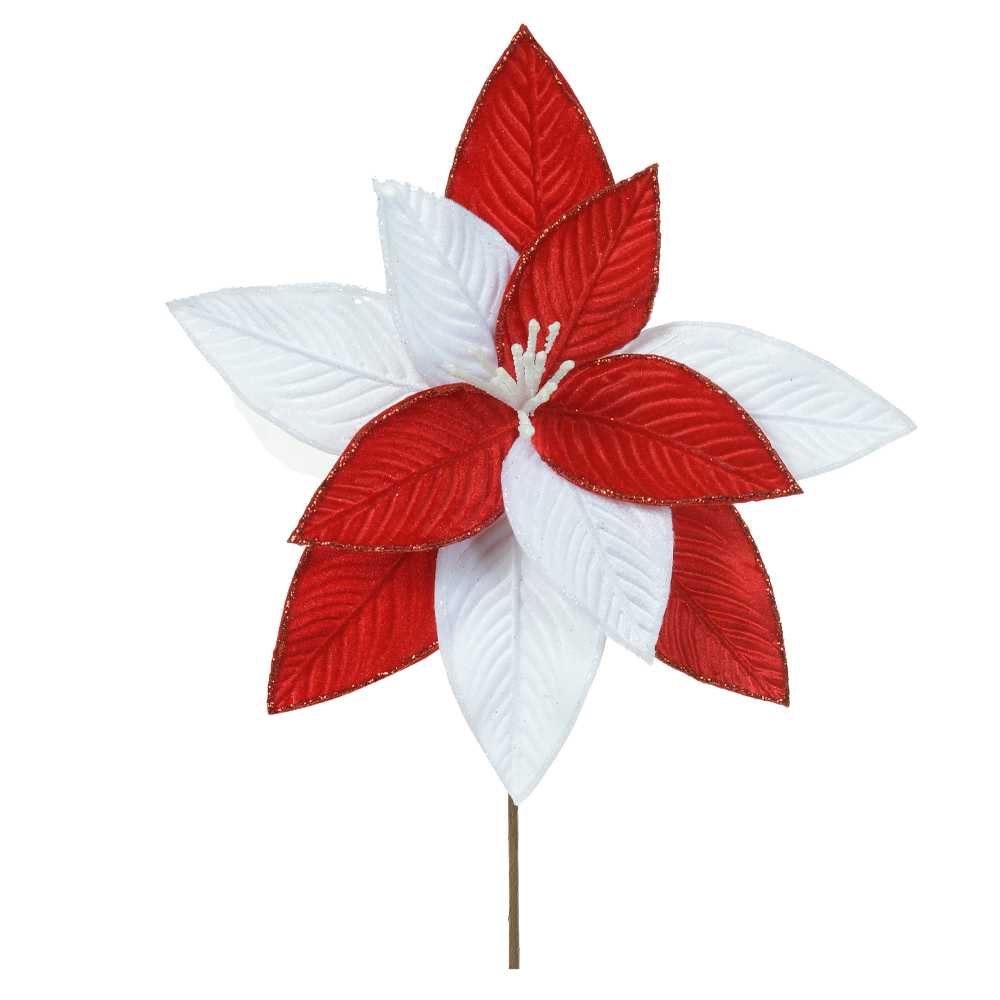 H.BICO PAPAGAIO NATAL AVELUDADO C/GLITTER (VERMELHO BRANCO) 28cm 32d