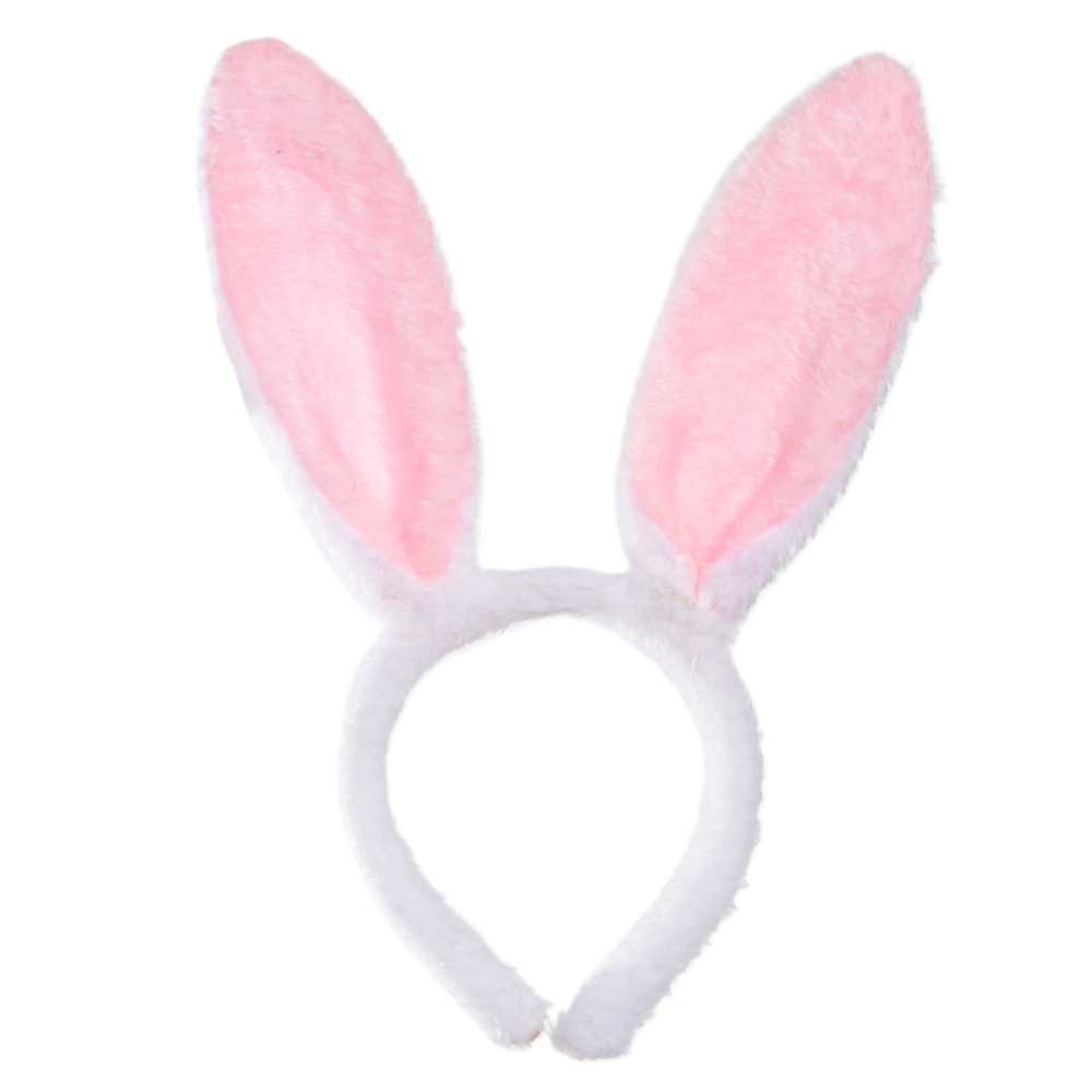 TIARA COELHO (BRANCO ROSA) 25cm