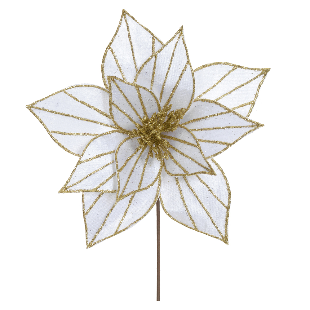 H.BICO PAPAGAIO NATAL AVELUDADO (BRANCO GLITTER DOURADO) 20cm 27d