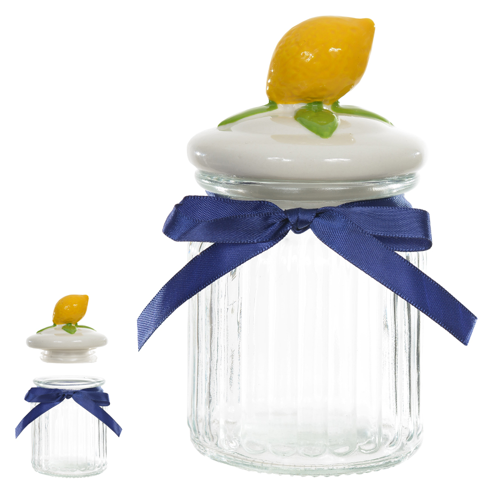 POTE VIDRO (BRANCO AMARELO) 13,9cm