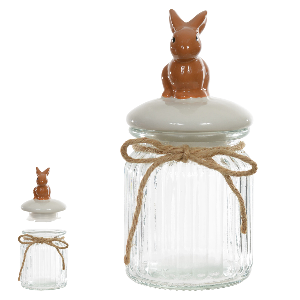 POTE VIDRO (BRANCO MARROM) 16,2cm