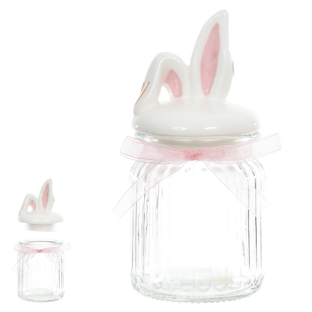 POTE VIDRO (BRANCO ROSA) 16,2cm