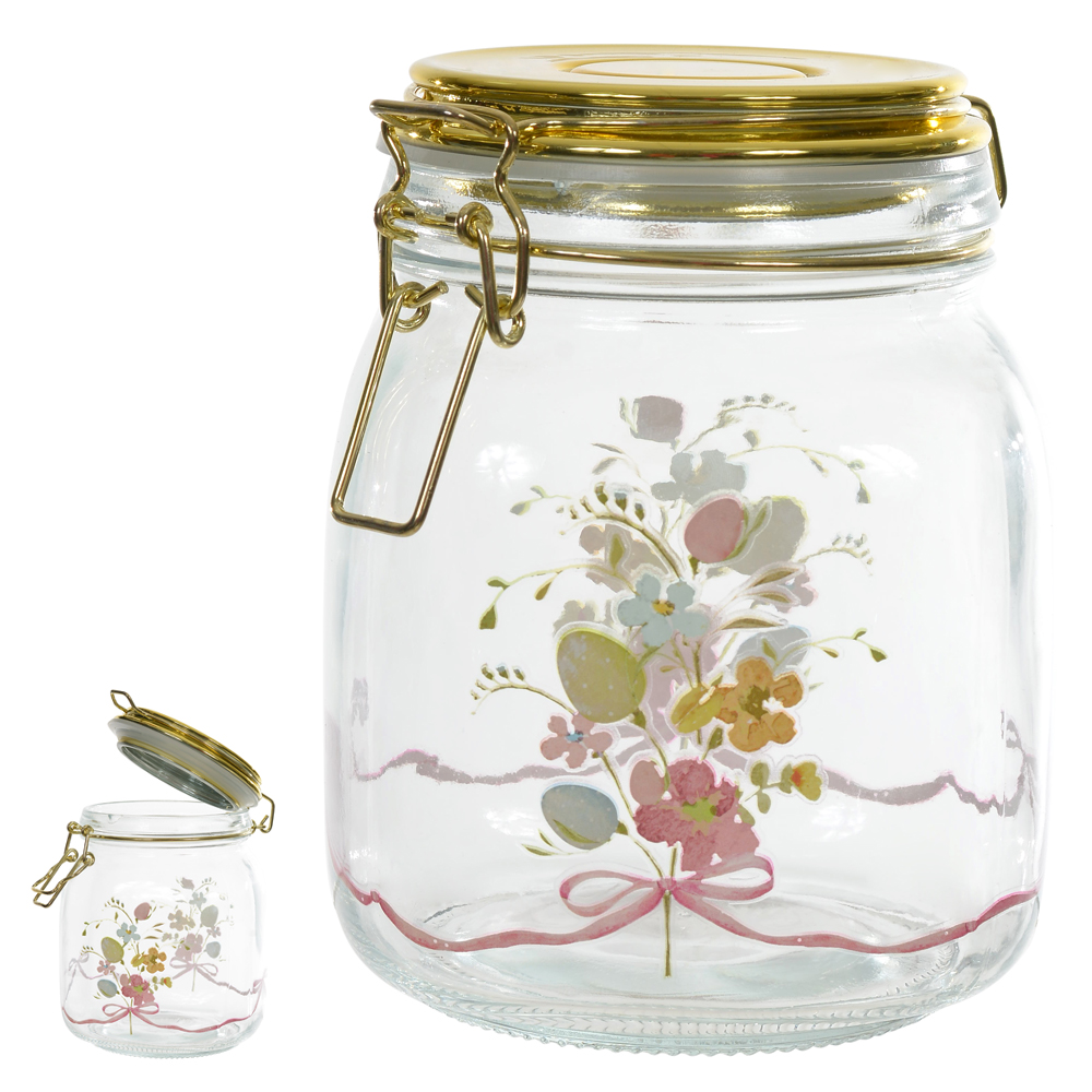 POTE VIDRO (TRANSPARENTE DOURADO) 14,8cm