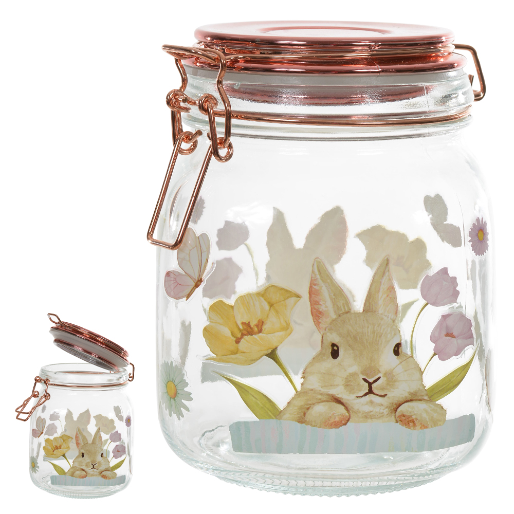 POTE VIDRO HERMETICO (TRANSPARENTE ROSE) 14,8cm