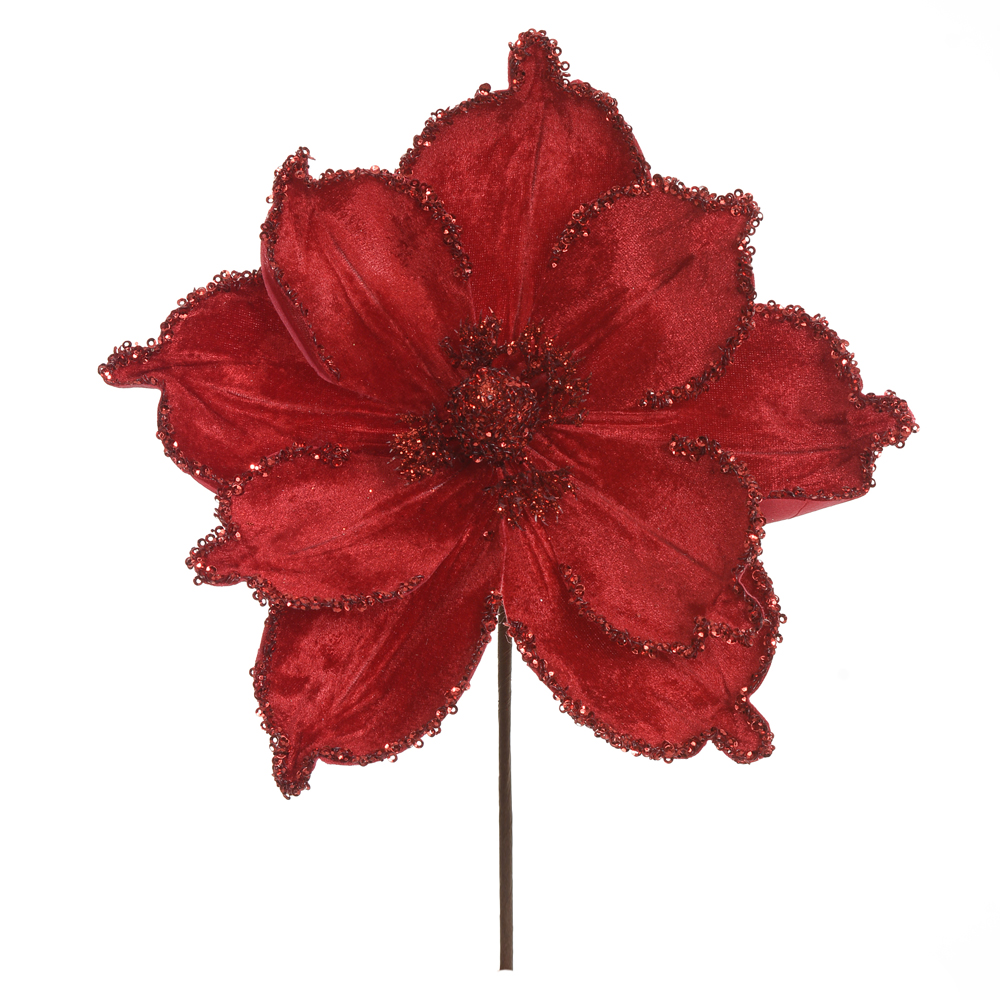 H.MAGNOLIA NATAL AVELUDADO (VERMELHO GLITTER VERMELHO) 22cm 24d