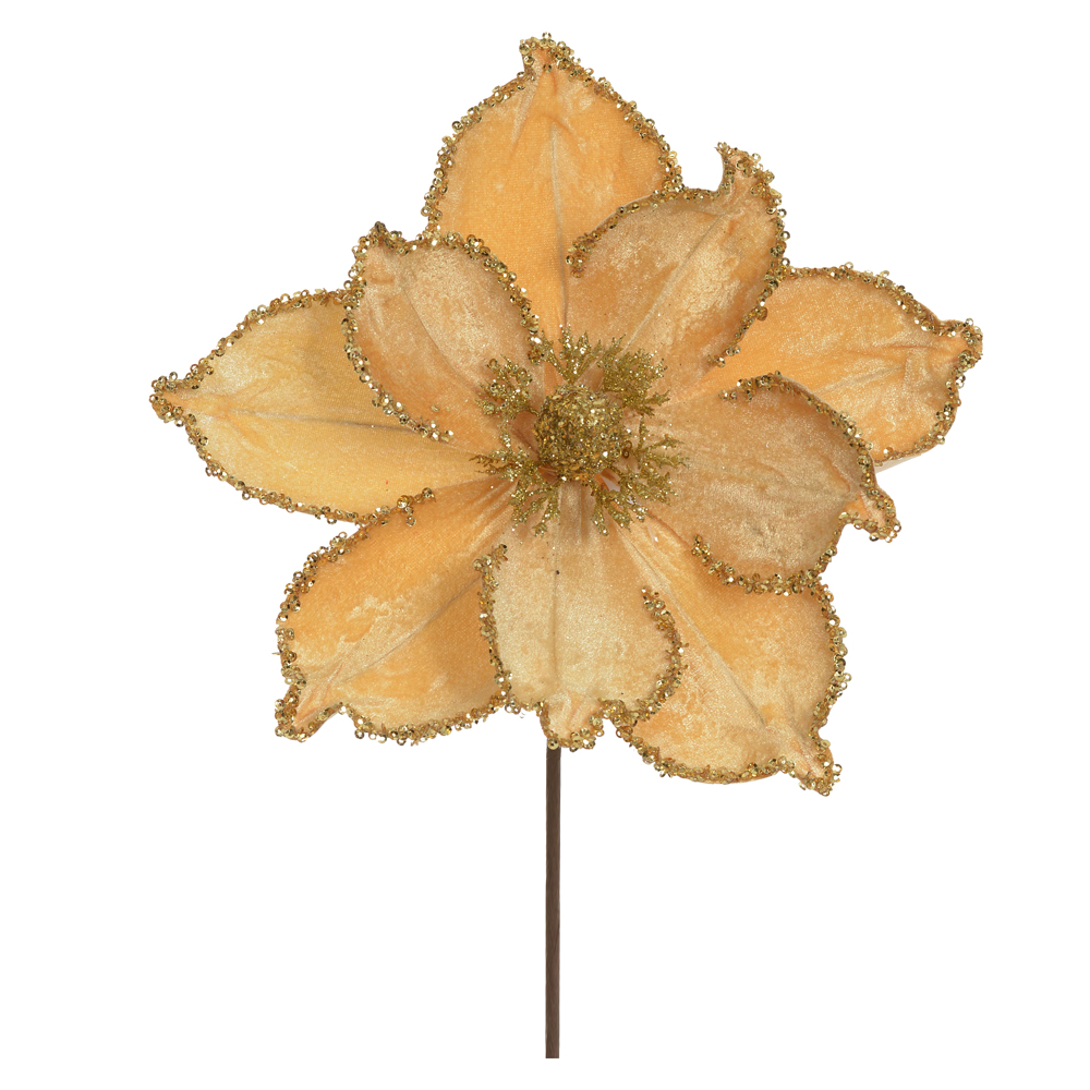 H.MAGNOLIA NATAL AVELUDADO (DOURADO GLITTER DOURADO) 22cm 24d