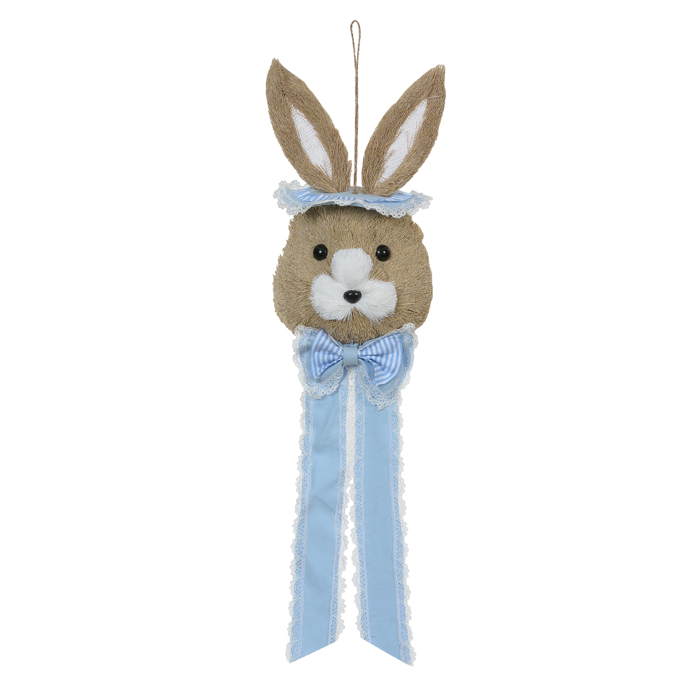 CABECA COELHO PALHA (AZUL BRANCO) 37cm