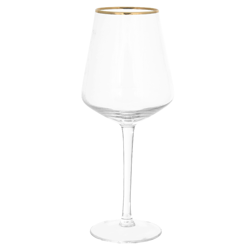 CJ TACAS VINHO 500ml 23X9X9cm C/6 PCS BERGEN (TRANSPARENTE BD.DOURADA)