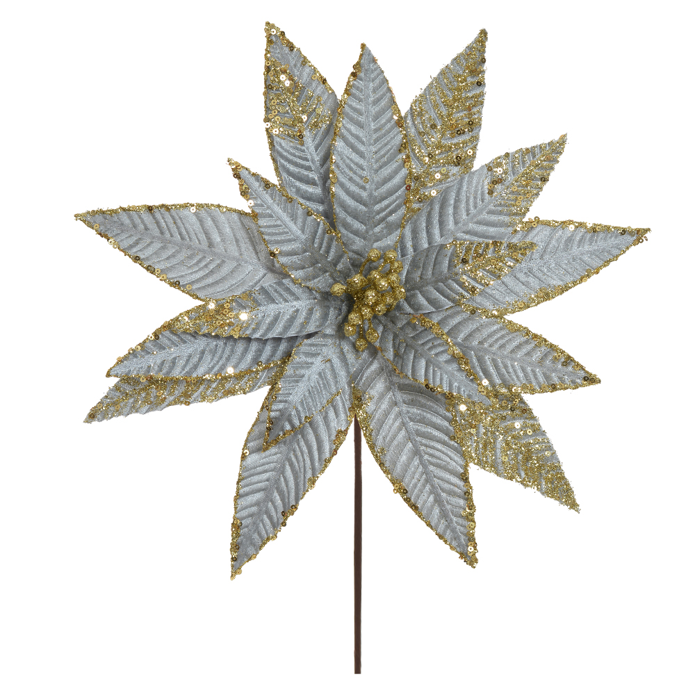 H.BICO PAPAGAIO NATAL AVELUDADO (PRATA GLITTER DOURADO) 25cm 33d