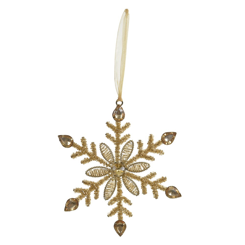 ENFEITE NATAL FLOCO DE NEVE (DOURADO) 15cm