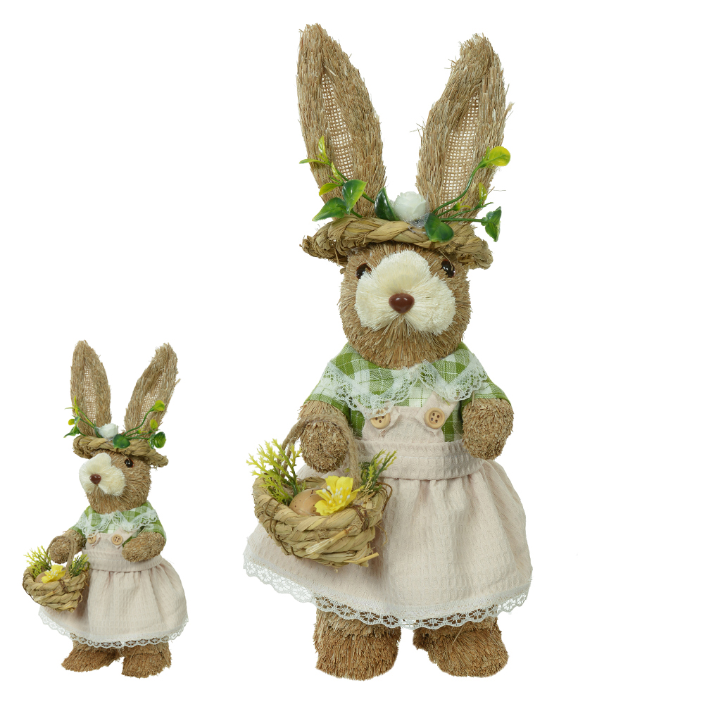 BONECA COELHA PALHA (VERDE) 33cm