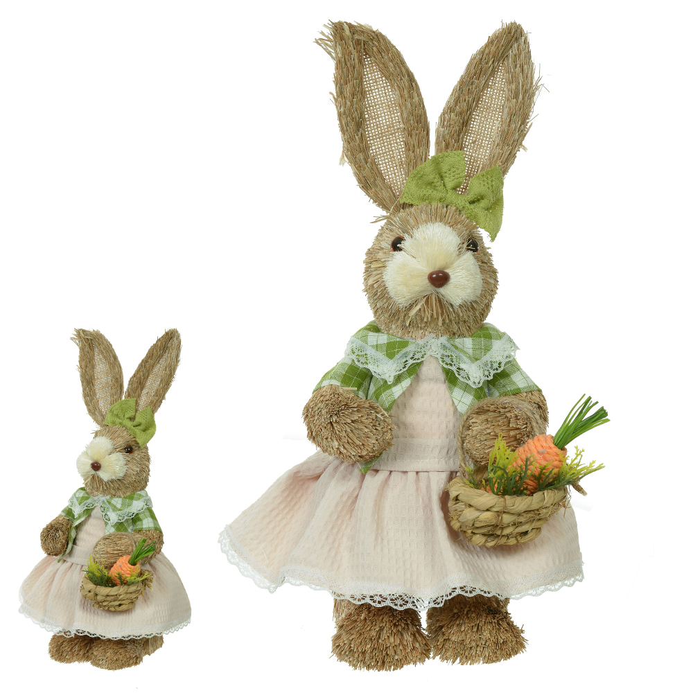 BONECA COELHA PALHA (LARANJA VERDE) 42cm