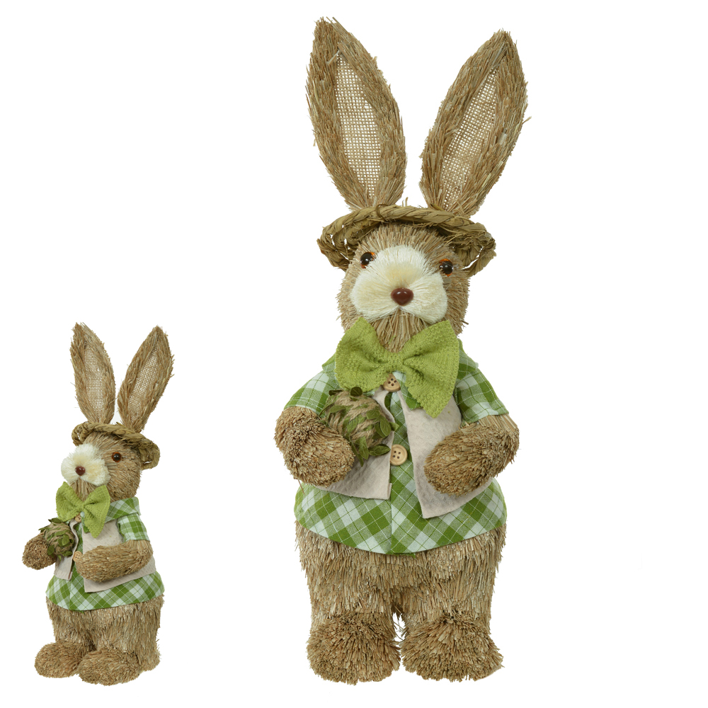 BONECO COELHO PALHA (VERDE LARANJA) 42cm