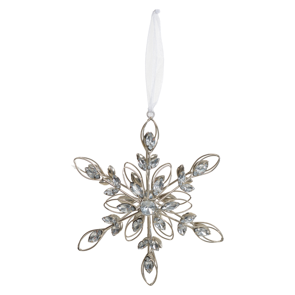 ENFEITE NATAL FLOCO DE NEVE (PRATA) 15cm
