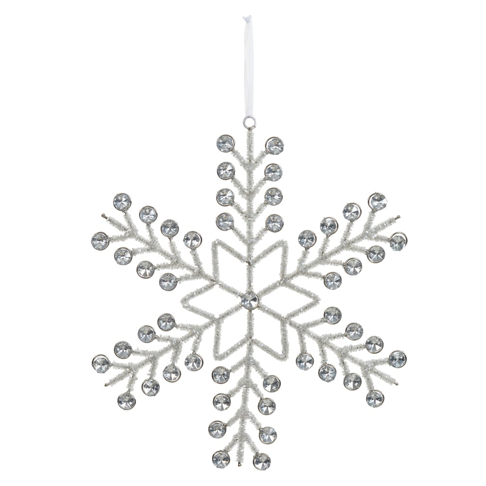 ENFEITE NATAL FLOCO DE NEVE (PRATA) 30,5cm