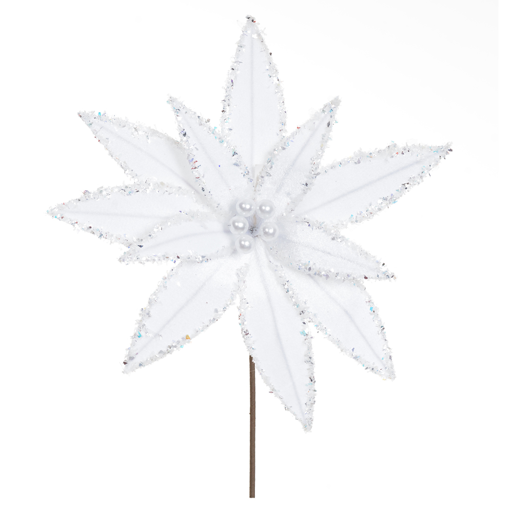 H.BICO PAPAGAIO NATAL AVELUDADO C/GLITTER (BRANCO) 25cm 30d