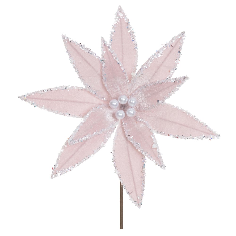 H.BICO PAPAGAIO NATAL AVELUDADO C/GLITTER (ROSA CLARO) 25cm 30d