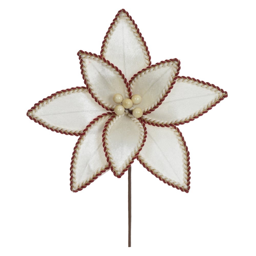 H.BICO DE PAPAGAIO NATAL AVELUDADO (OFF WHITE VERMELHO) 18cm 26d
