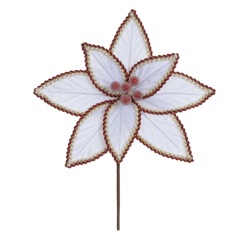H.BICO DE PAPAGAIO NATAL AVELUDADO (BRANCO VERMELHO) 18cm 26d