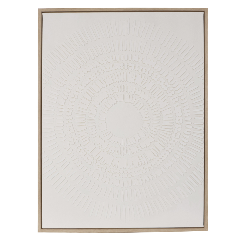 QUADRO DECORATIVO CANVAS TOQUE DE PINTURA C/ MOLDURA (BRANCO) 80X60X3,8cm