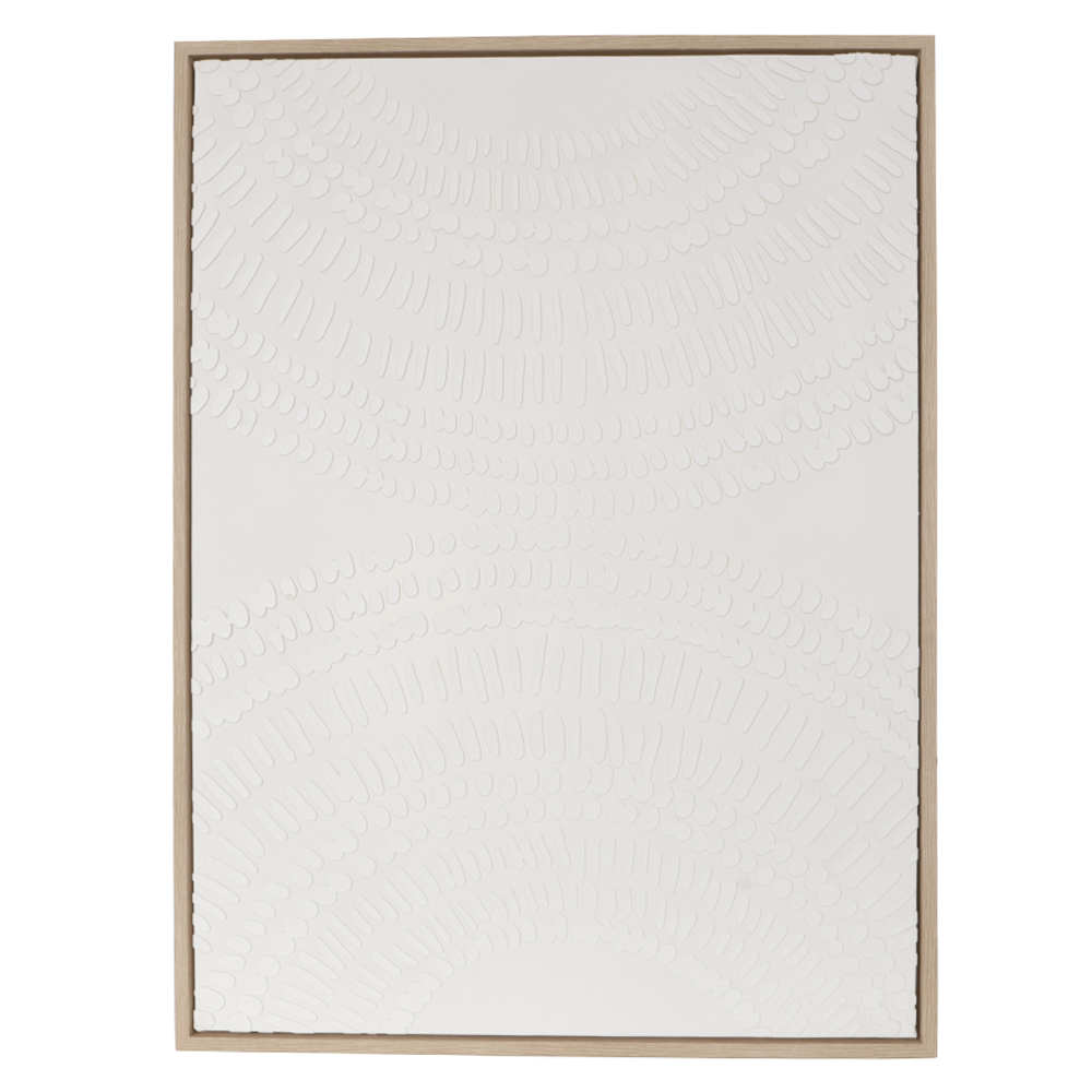 QUADRO DECORATIVO CANVAS TOQUE DE PINTURA C/ MOLDURA (BRANCO) 80X60X3,8cm
