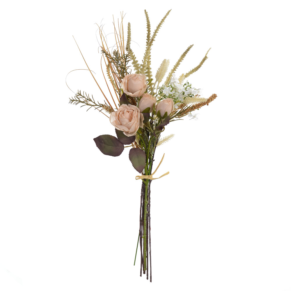 B.ROSA RAMALHETE C/FITA X11 (CREME OUTONO) 52cm