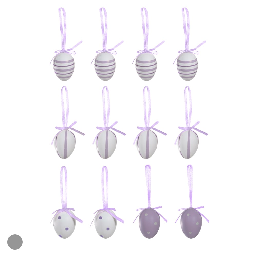OVO PENDURAR C/12 PECAS (LILAS) 4X3cm