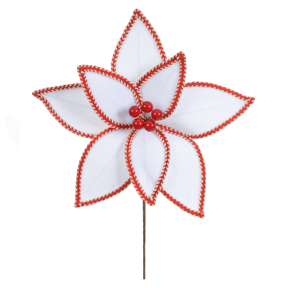 H.BICO PAPAGAIO NATAL AVELUDADO (BRANCO) 18cm 26d