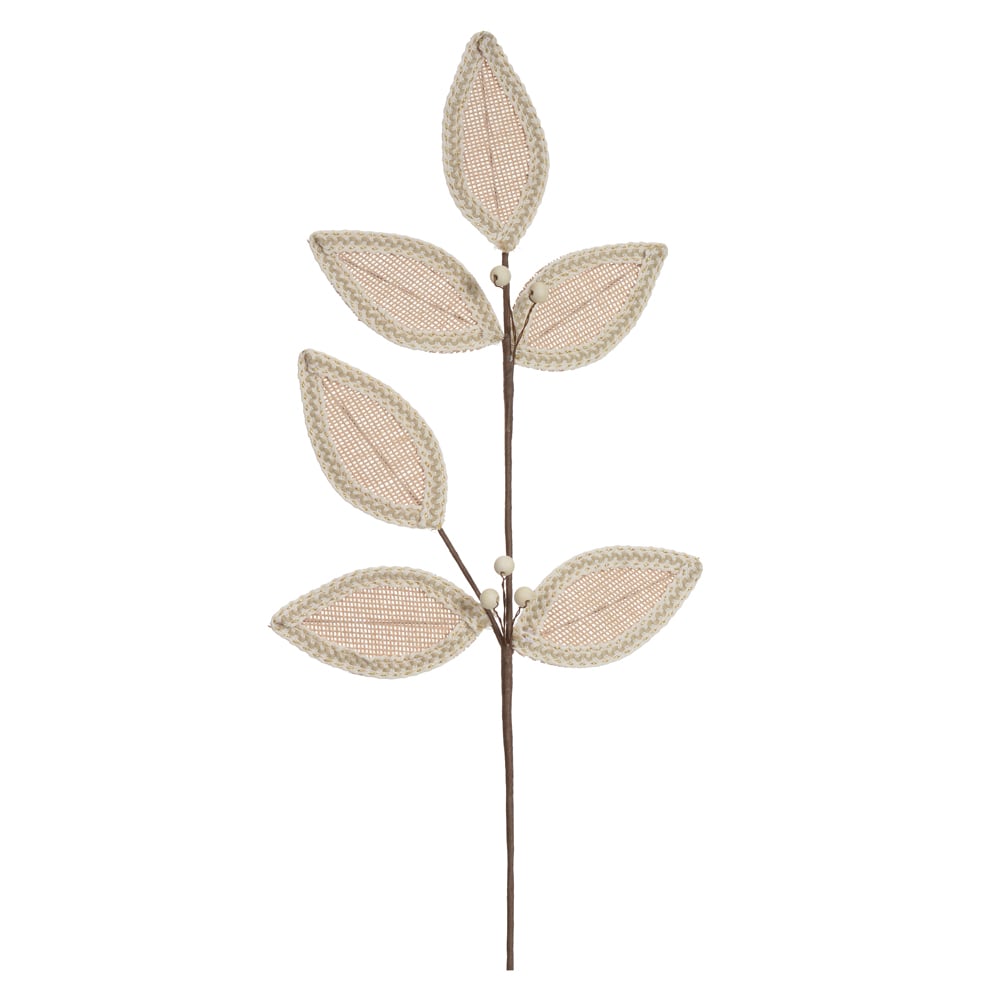 H.FOLHA NATAL RUSTICO. (BEGE) 63cm