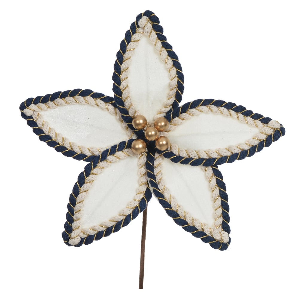 H.BICO PAPAGAIO NATAL AVELUDADO (OFF WHITE AZUL) 19cm 26d