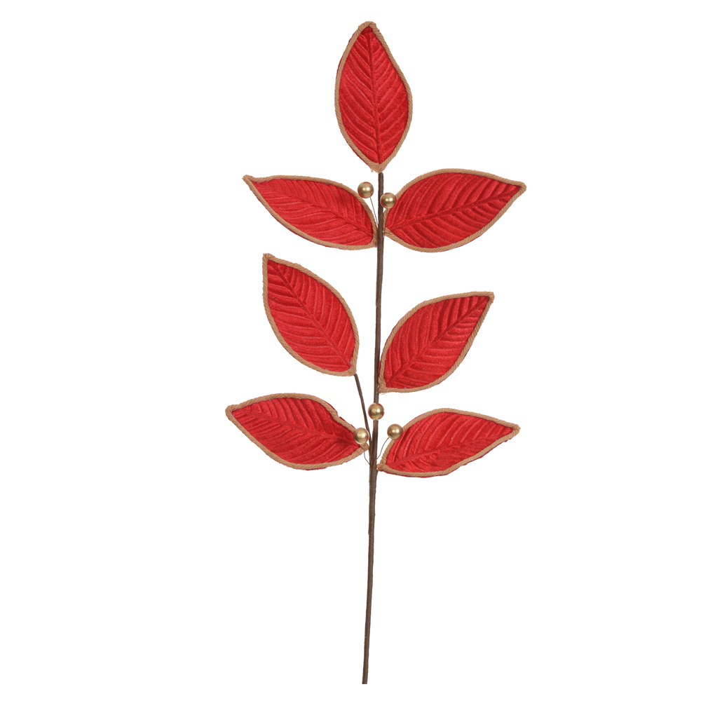 H.FOLHA NATAL AVELUDADO (VERMELHO) 68cm