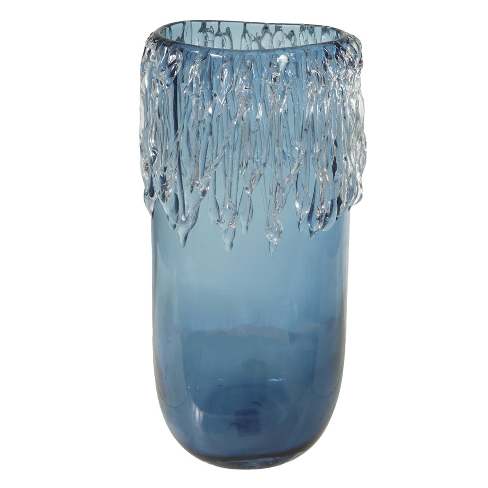 VASO DECORATIVO VIDRO (AZUL) 41cm 19,5d