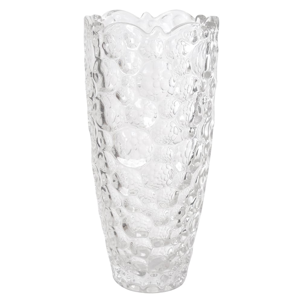 VASO VIDRO TEXTURIZADO (TRANSPARENTE) 25cm