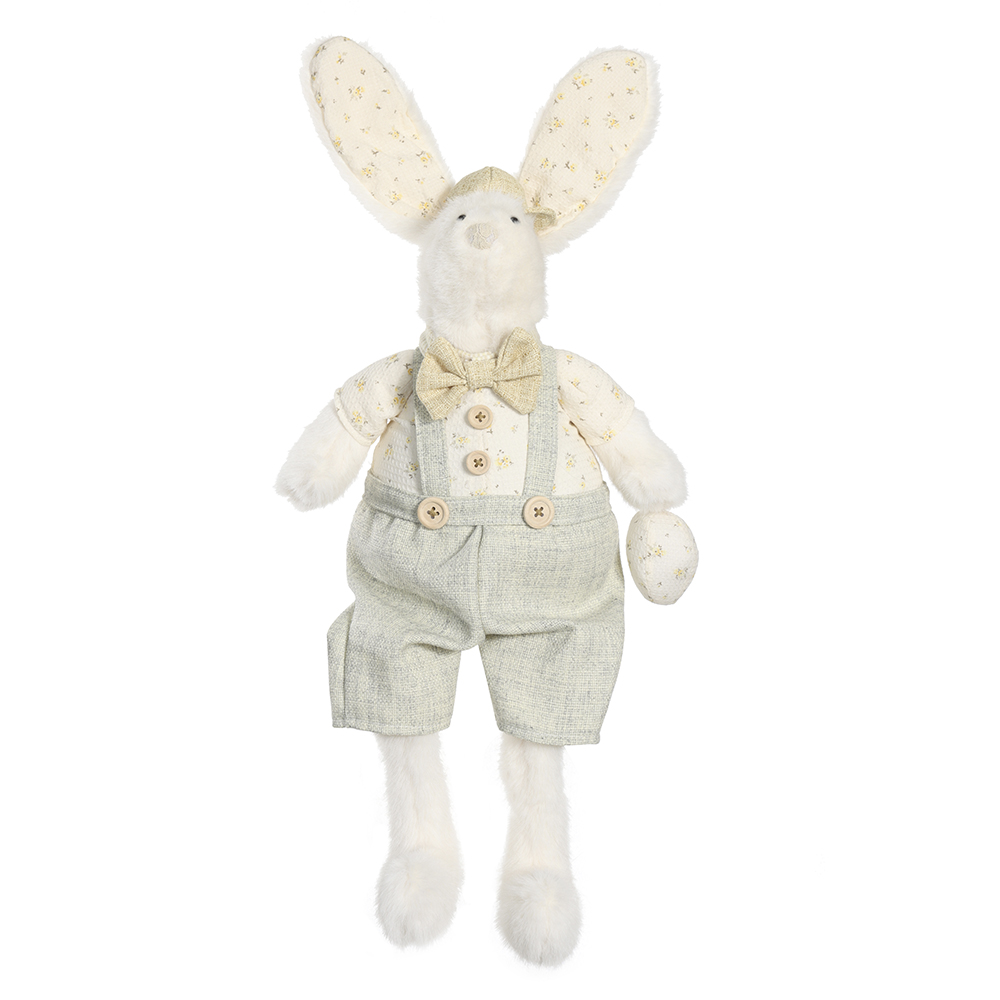 BONECO DECORATIVO COELHO RUSTICO (AMARELO VERDE) 56X25X17cm