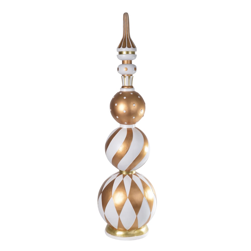 RESINA NATAL ESCULTURA (DOURADO BRANCO) 1,09mX29cm
