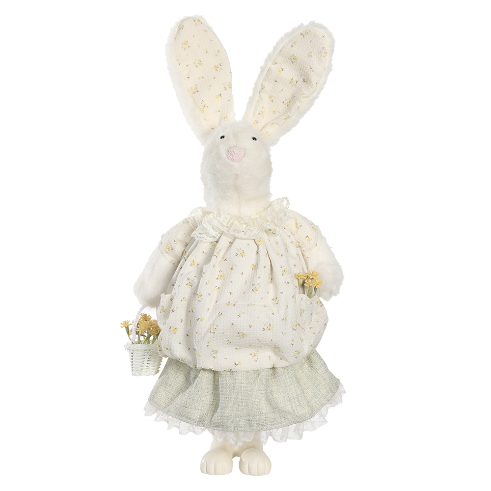 BONECA DECORATIVA COELHA RUSTICO (VERDE) 46X25X17cm