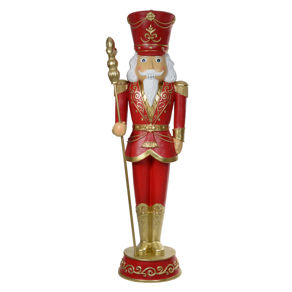 RESINA NATAL QUEBRA NOZES (VERMELHO DOURADO) 1,83mX55cm