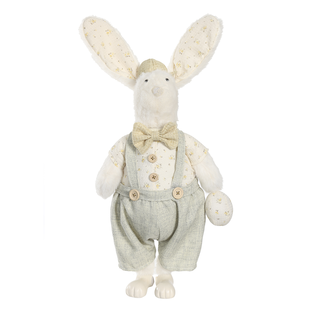 BONECO DECORATIVO COELHO RUSTICO (AMARELO VERDE) 46X25X17cm