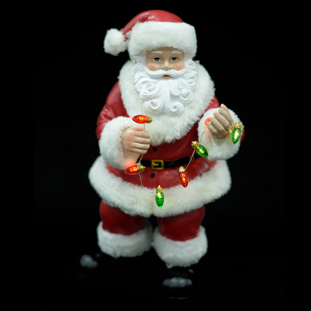 RESINA NATAL PAPAI NOEL C/LED (VERMELHO) 31X18X18cm