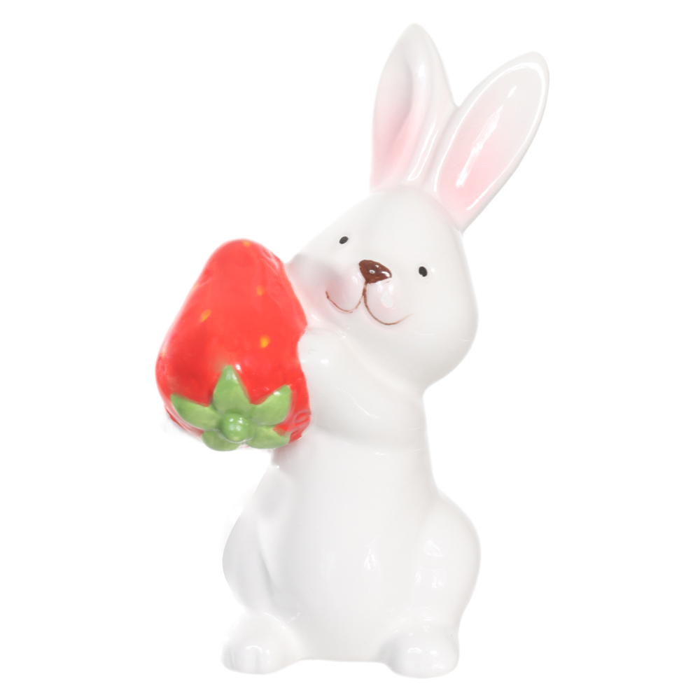 ESCULTURA COELHO DECORATIVO (BRANCO) 7,5cm