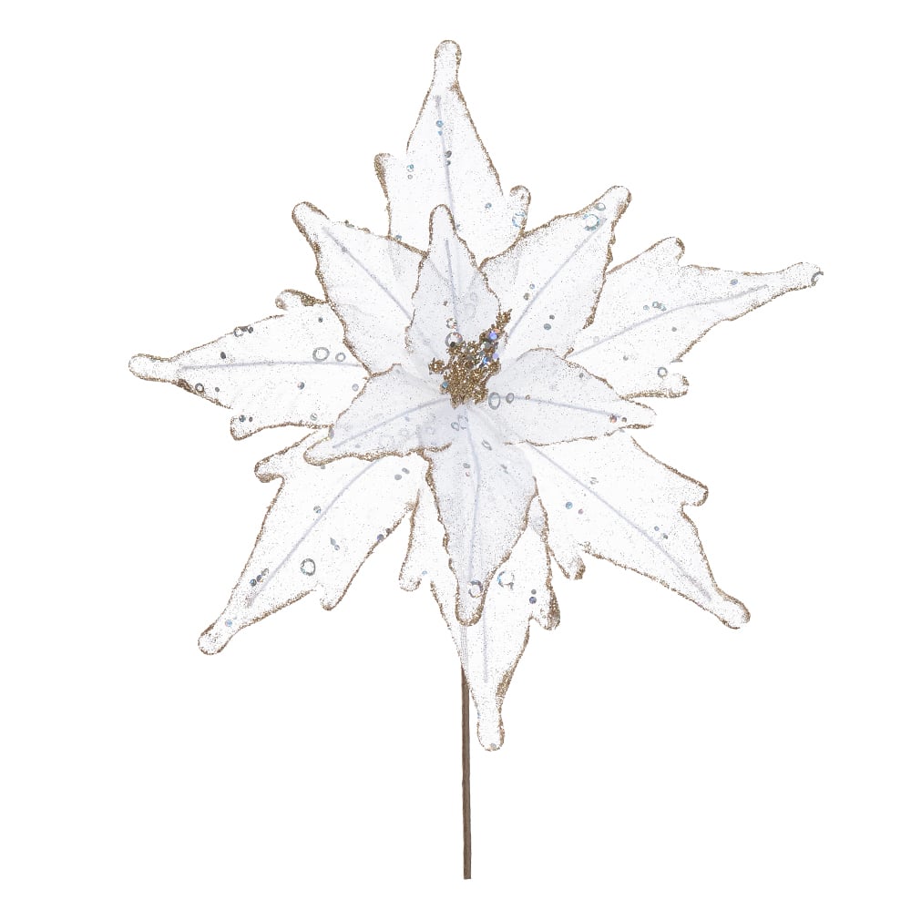 H.BICO DE PAPAGAIO NATAL (TRANSPARENTE GLITTER CHAMPANHE) 34cm