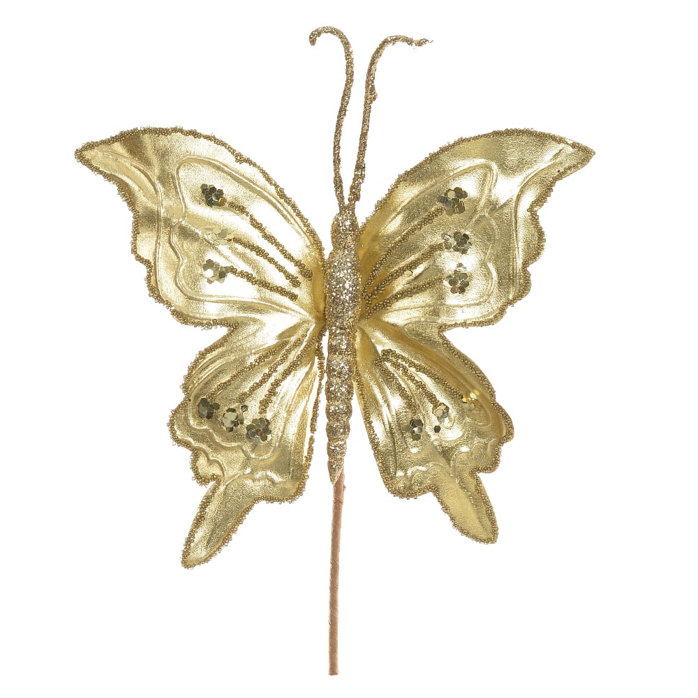 C.BORBOLETA NATAL (DOURADO) 17cm